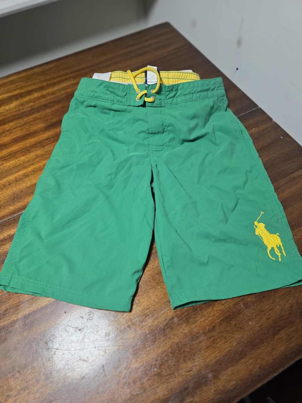 Polo Ralph Lauren Traveler Swim Trunks Boys Medium Green & Yellow
